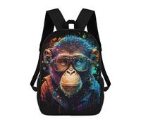 sinyumoney 17 Inch School Backpack Chic Monkey Fashion Illustration Bookbag for Boys Girls Chool Bag College Business Travel Bag Work Bag