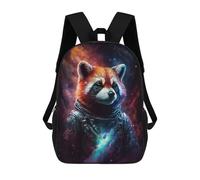 sinyumoney 17 Inch School Backpack Cosmic Red Panda Astronaut Bookbag for Boys Girls Chool Bag College Business Travel Bag Work Bag