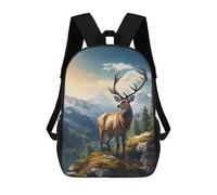 sinyumoney 17 Inch School Backpack Deer Mountains Bookbag for Boys Girls Chool Bag College Business Travel Bag Work Bag