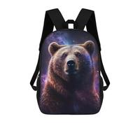 sinyumoney 17 Inch School Backpack Galactic Bear Portrait Bookbag for Boys Girls Chool Bag College Business Travel Bag Work Bag