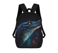 sinyumoney 17 Inch School Backpack Galactic Crocodile Profile-1 Bookbag for Boys Girls Chool Bag College Business Travel Bag Work Bag