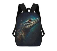 sinyumoney 17 Inch School Backpack Galactic Lizard Artwork-1 Bookbag for Boys Girls Chool Bag College Business Travel Bag Work Bag