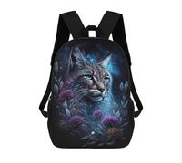 sinyumoney 17 Inch School Backpack Galactic Lynx Celestial Feline Art Print -1 Bookbag for Boys Girls Chool Bag College Business Travel Bag Work Bag