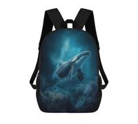 sinyumoney 17 Inch School Backpack Orca in The Deep Blue Sea Bookbag for Boys Girls Chool Bag College Business Travel Bag Work Bag