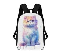 sinyumoney 17 Inch Scottish Fold Cat Painting School Backpack School Bags for Girls Boys Backpack with Pocket Fashion School Bag Kids Backpack