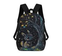 sinyumoney 17 Inch Scratch Art Squirrel Backpack, Children's Backpack, Student School Bag Bookbag Rucksack, 3D Printed for Boys Girls