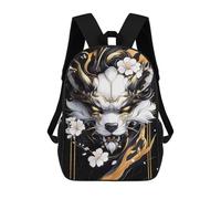 sinyumoney 17 Inch Shih Tzu Dog Golden with Cherry Blossoms Backpack with Pocket 3D Printed Travel Rucksacks Book Bags Kids School Bag