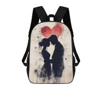 sinyumoney 17 Inch Silhouette Couple Love Backpacks Kids School Backpack School Bag 3D Printed for Boys Elementary And Middle School Students