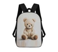 sinyumoney 17 Inch Smiling Teddy Bear Nursery Backpack with Pocket 3D Printed Travel Rucksacks Book Bags Kids School Bag