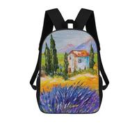 sinyumoney 17 Inch Somewhere in Provence Backpacks Kids School Backpack School Bag 3D Printed School Bag for Boys Elementary And Middle School Students