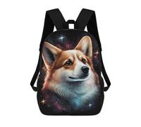 sinyumoney 17 Inch Space Corgi Portrait Casual Daypack Backpacks for Girls Boys High College Knapsack Travel Laptop Rucksack College Bookbag
