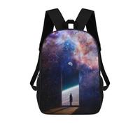 sinyumoney 17 Inch Space Doorway to Galaxy Backpacks Kids School Backpack School Bag 3D Printed School Bag for Boys Elementary And Middle School Students