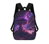 sinyumoney 17 Inch Space Forest Mushroom School Backpack School Bags for Girls Boys Backpack with Pocket Fashion School Bag Kids Backpack