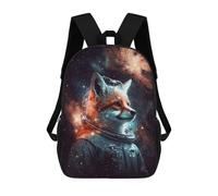 sinyumoney 17 Inch Space Fox Adventure-1 School Backpack School Bags for Girls Boys Backpack with Pocket Fashion School Bag Kids Backpack