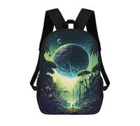 sinyumoney 17 Inch Space Mystic Forest Casual Daypack Backpacks for Girls Boys High College Knapsack Travel Laptop Rucksack College Bookbag