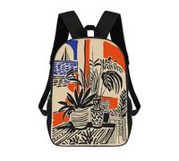sinyumoney 17 Inch Spain Still Life with Sailboat Backpack, Children's Backpack, Student School Bag Bookbag Rucksack, 3D Printed for Boys Girls
