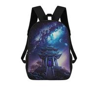 sinyumoney 17 Inch Starry Sky Pagoda Backpacks Kids School Backpack School Bag 3D Printed for Boys Elementary And Middle School Students