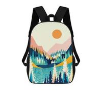 sinyumoney 17 Inch Summer Valley Vista Backpacks Kids School Backpack School Bag 3D Printed School Bag for Boys Elementary And Middle School Students
