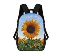 sinyumoney 17 Inch Sunflower Field Bliss Backpacks Kids School Backpack School Bag 3D Printed School Bag for Boys Elementary And Middle School Students