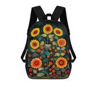 sinyumoney 17 Inch Sunflower Garden Painting School Backpack School Bags for Girls Boys Backpack with Pocket Fashion School Bag Kids Backpack