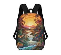 sinyumoney 17 Inch Sunrise over The River Backpack 3D Printed Children's School Backpack for Kids High Capacity Travel Rucksacks Book Bags Kids School Bag Back Pack
