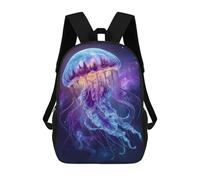 sinyumoney 17 Inch Surreal Jellyfish with Forest And Galaxy Casual Daypack Backpacks for Girls Boys High College Knapsack Travel Laptop Rucksack College Bookbag