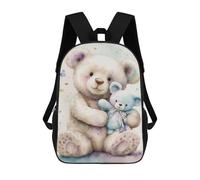 sinyumoney 17 Inch Teddy Bears Cuddling Backpack Kids School Backpack 3D Printed Fashion School Bag for Boys Elementary And Middle School Student