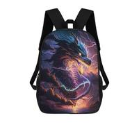 sinyumoney 17 Inch Thundering Dragon Storm Backpacks Kids School Backpack School Bag 3D Printed for Boys Elementary And Middle School Students