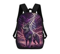 sinyumoney 17 Inch Thundering Wolf Art Print Casual Daypack Backpacks for Girls Boys High College Knapsack Travel Laptop Rucksack College Bookbag