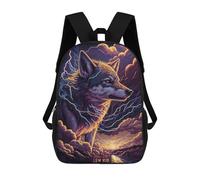 sinyumoney 17 Inch Thundering Wolf Majesty -2 Backpack, Children's Backpack, Student School Bag Bookbag Rucksack, 3D Printed for Boys Girls