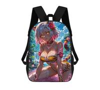 sinyumoney 17 Inch Tiger Anime Girl Backpack, Children's Backpack, Student School Bag Bookbag Rucksack, 3D Printed for Boys Girls