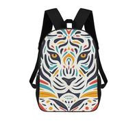 sinyumoney 17 Inch Tiger Face Abstract Art School Backpack School Bags for Girls Boys Backpack with Pocket Fashion School Bag Kids Backpack