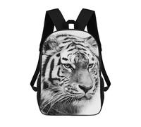 sinyumoney 17 Inch Tiger Face Black And White Backpacks Kids School Backpack School Bag 3D Printed for Boys Elementary And Middle School Students