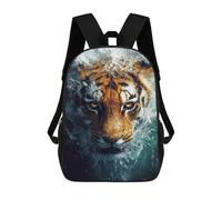 sinyumoney 17 Inch Tiger in Water Painting Backpack Kids School Backpack 3D Printed Fashion School Bag for Boys Elementary And Middle School Student