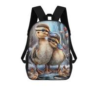 sinyumoney 17 Inch Two Ducklings in Winter Scene Backpacks Kids School Backpack School Bag 3D Printed School Bag for Boys Elementary And Middle School Students