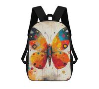 sinyumoney 17 Inch Vibrant Patchwork Butterfl Casual Daypack Backpacks for Girls Boys High College Knapsack Travel Laptop Rucksack College Bookbag