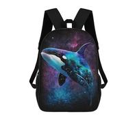 sinyumoney 17 Inch Whale Galaxy Art Print-2 Backpack, Children's Backpack, Student School Bag Bookbag Rucksack, 3D Printed for Boys Girls