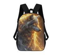 sinyumoney 17 Inch White Wolf Energy Backpack, Children's Backpack, Student School Bag Bookbag Rucksack, 3D Printed for Boys Girls