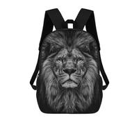sinyumoney 17 Inch Wild Lion Head Backpacks Kids School Backpack School Bag 3D Printed School Bag for Boys Elementary And Middle School Students