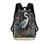 sinyumoney 17 Inch William Morris Stork Floral Botanical Casual Daypack Backpacks for Girls Boys High College Knapsack Travel Laptop Rucksack College Bookbag