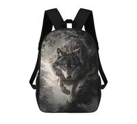 sinyumoney 17 Inch Wolf in The Woods Backpack with Pocket 3D Printed Travel Rucksacks Book Bags Kids School Bag