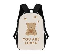 sinyumoney 17 Inch You Are Loved Teddy Bear Nursery Backpack 3D Printed Children's School Backpack for Kids High Capacity Travel Rucksacks Book Bags Kids School Bag Back Pack
