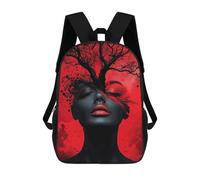 sinyumoney 17inch AbstractWoman And Tree Kids School Backpack 3D Printed Fashion School Bag Casual School Bag for Boys Elementary And Middle School Students