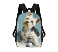sinyumoney 17inch Adorable Yorkshire Terrier with Golf Ball Kids School Backpack 3D Printed Fashion School Bag Casual School Bag for Boys Elementary And Middle School Students