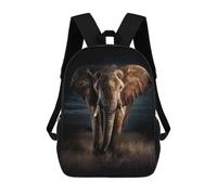 sinyumoney 17inch African Elephant in Grassland Kids School Backpack 3D Printed Fashion School Bag Casual School Bag for Boys Elementary And Middle School Students