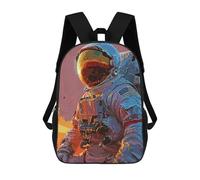 sinyumoney 17inch Astronaut Life Kids School Backpack 3D Printed Fashion School Bag Casual School Bag for Boys Elementary And Middle School Students