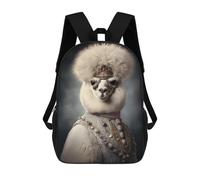 sinyumoney 17inch Children's Backpack 3D Printed Alpaca Vintage Style Schoolbag Student Daypack Fashion Casual Lightweight School Bags for School College Travel
