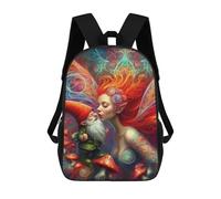 sinyumoney 17inch Children's Backpack 3D Printed An Enchantress Kiss Schoolbag Student Daypack Fashion Casual Lightweight School Bags for School College Travel