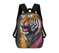 sinyumoney 17inch Children's Backpack 3D Printed Angry Tiger Painting Schoolbag Student Daypack Fashion Casual Lightweight School Bags for School College Travel