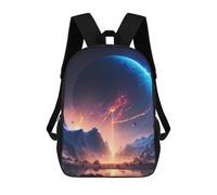 sinyumoney 17inch Children's Backpack 3D Printed Astral Reflections Schoolbag Student Daypack Fashion Casual Lightweight School Bags for School College Travel